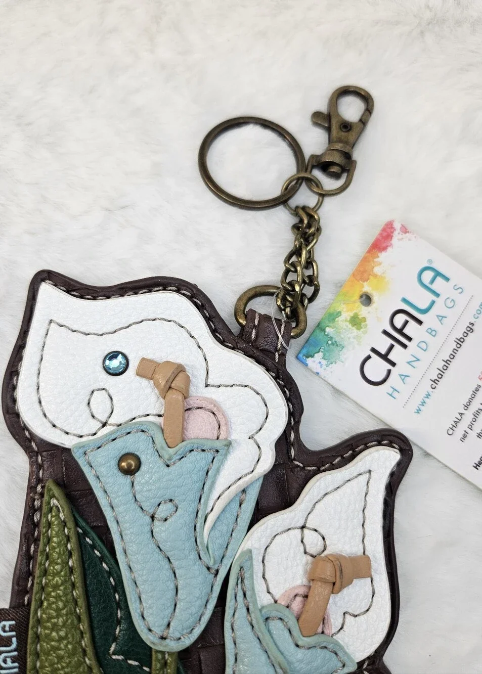 Chala Calla Lily Coin Purse Keychain NWT
